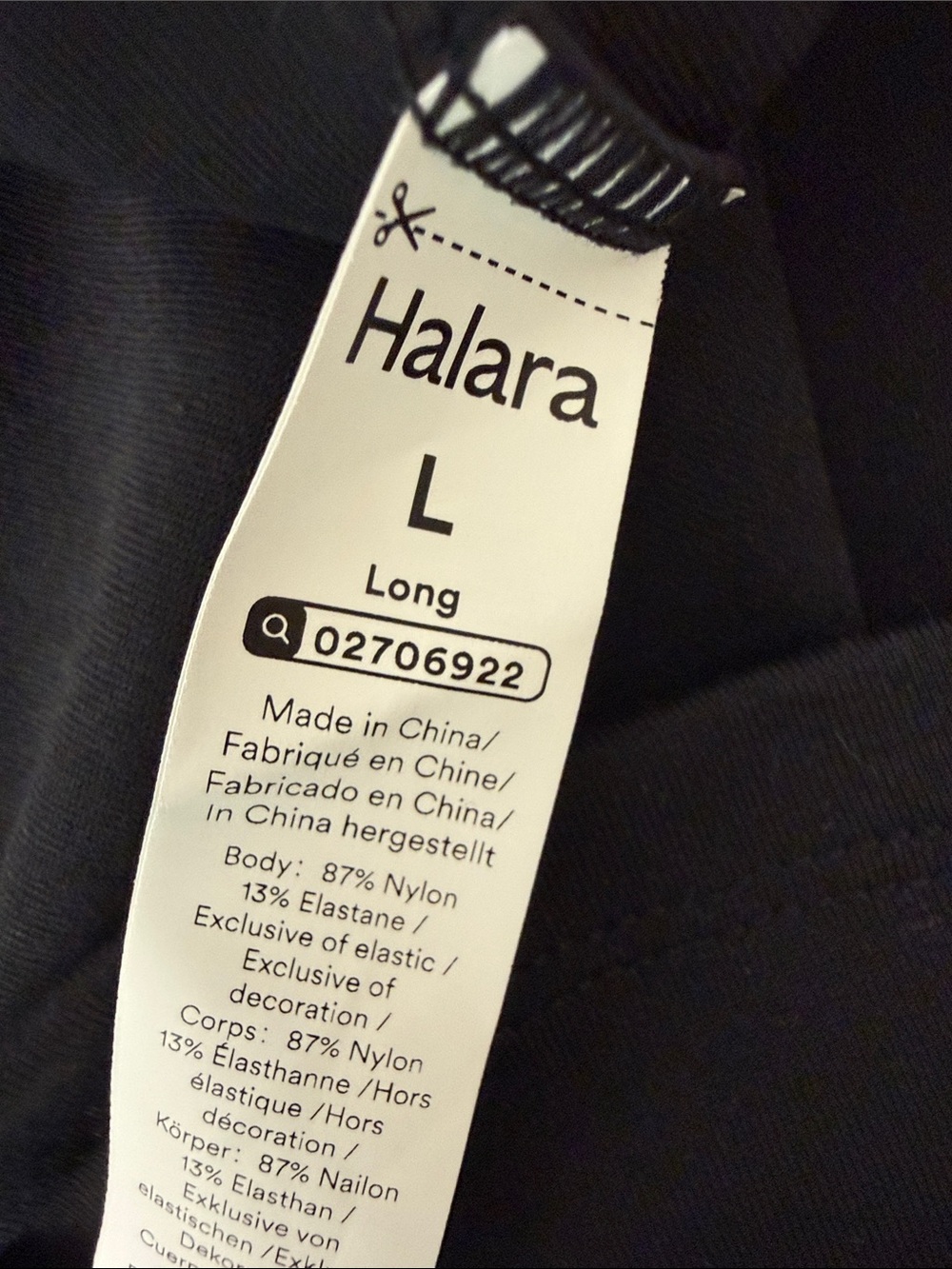 Halara black performance fitted sports bra top square neckline sz lg nwt - Picture 5 of 7